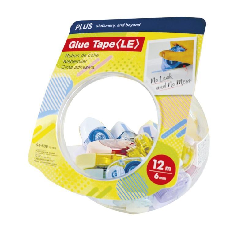 PLUS ragasztó roller LE 6 mm x 12 m - 30 db-os asztali kínálóban